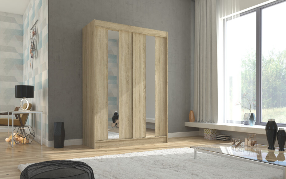 ArtAdrk Šatní skříň BALTON | 150 cm Barva: Černá - main (1)