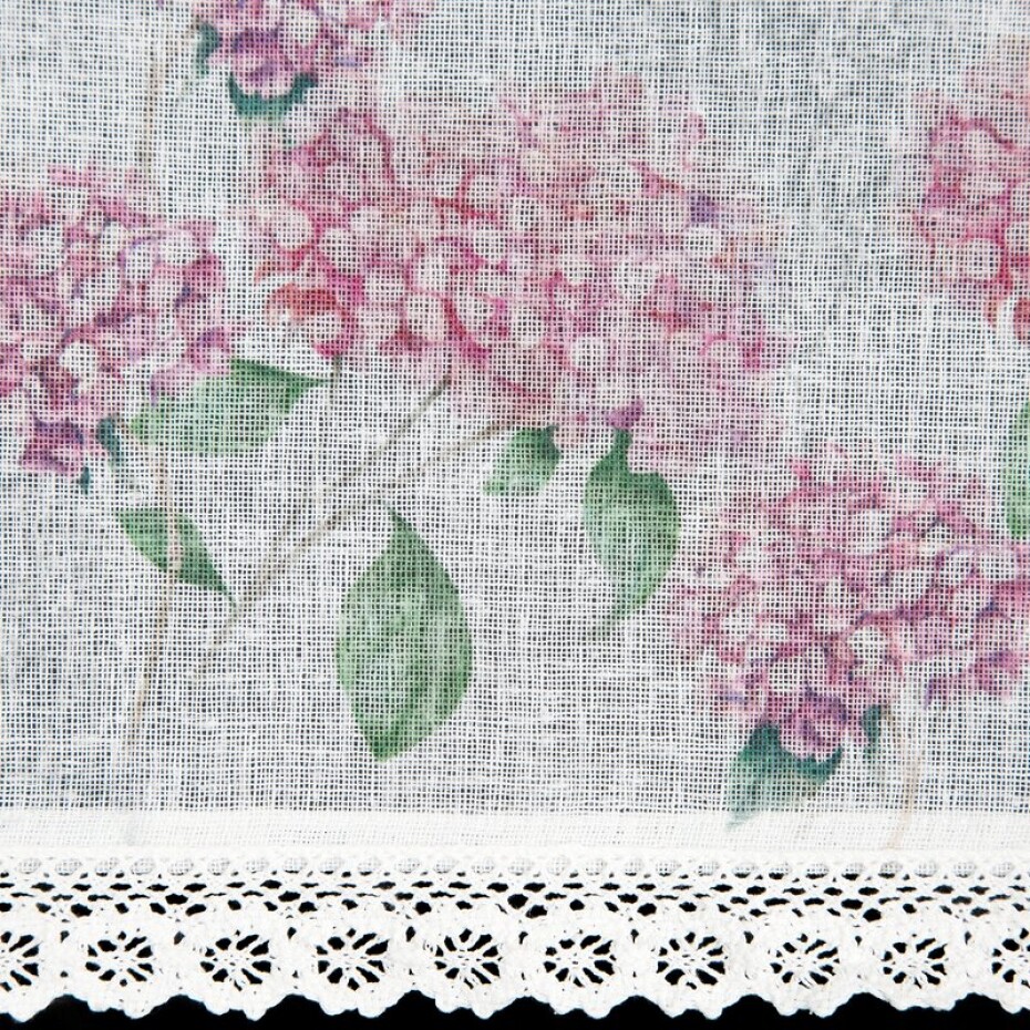 ArtFir Krátká záclona MONA P | bílá/růžová 150 x 30 cm - main (3)