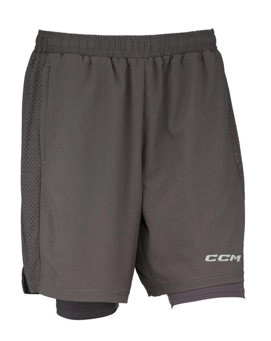 Pánské šortky CCM  2 IN 1 Training Short Charcoal M - main (0)