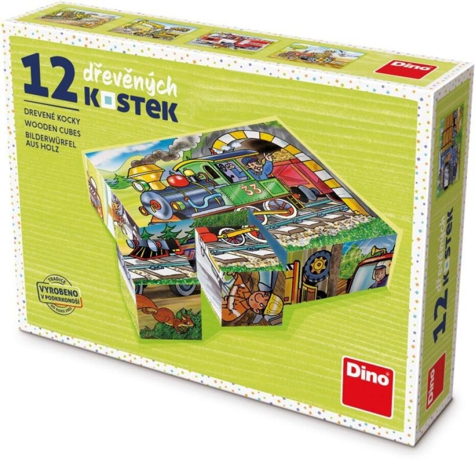 Mašinka - Dřevěné kostky 12 ks - main (0)