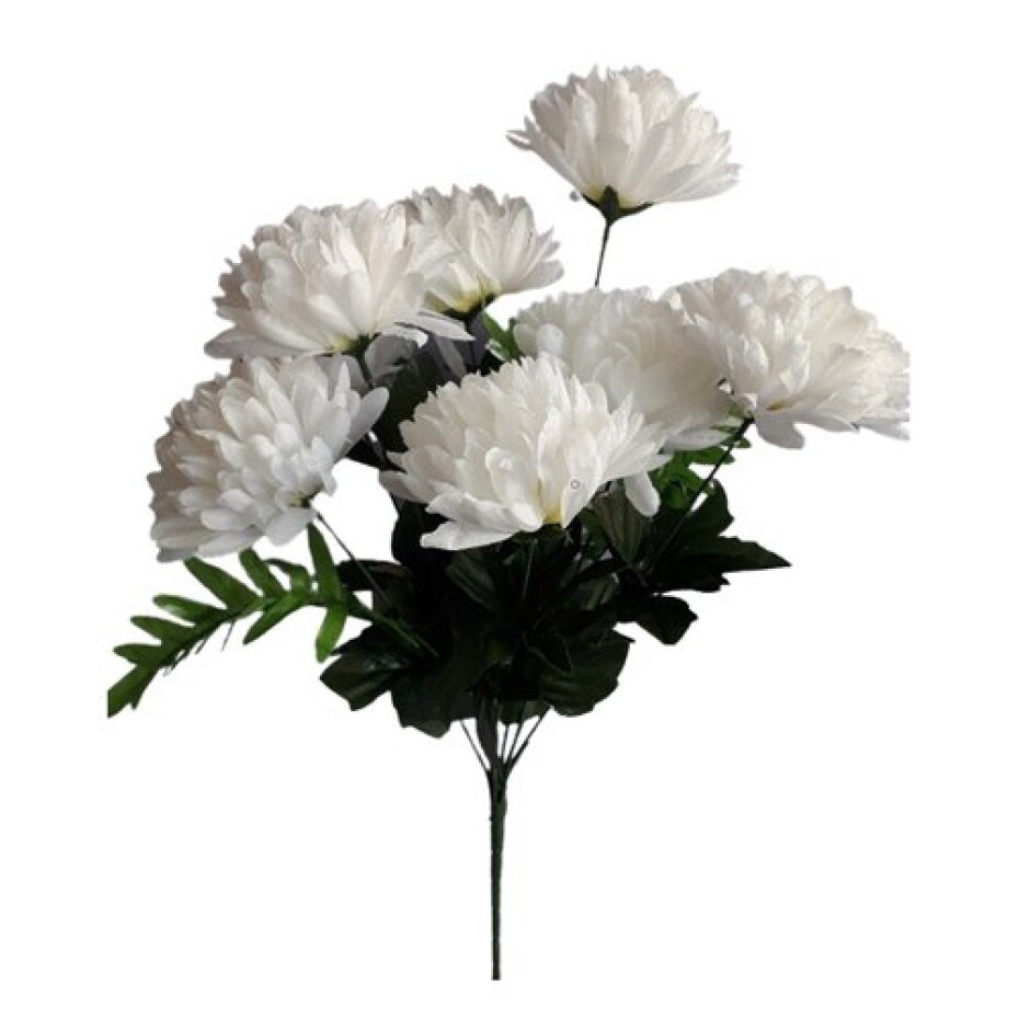 Umělý svazek Chryzantém, bílá, výška 58 cm - main (0)