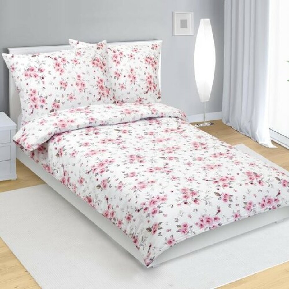 Bellatex Krepové povlečení Růže růžová, 140 x 220 cm, 70 x 90 cm - main (0)