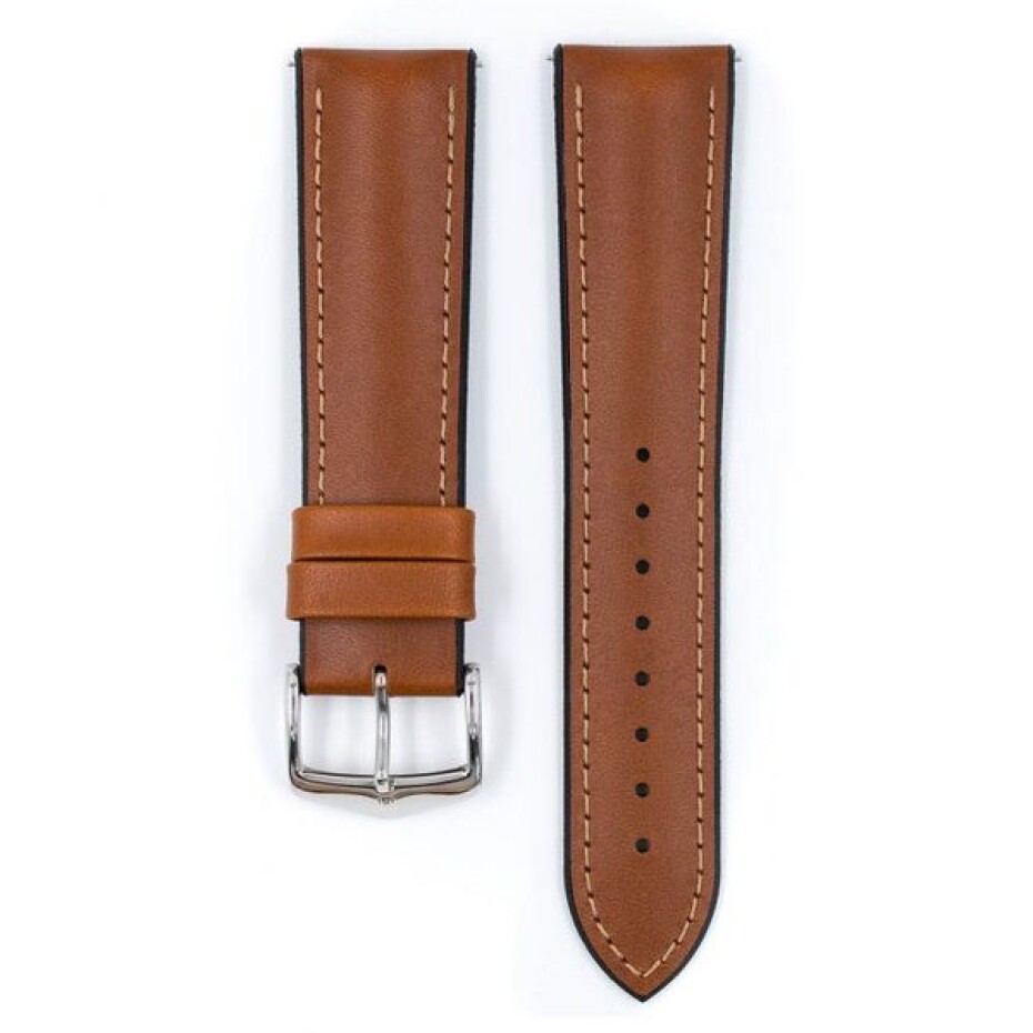 Řemínek Hirsch James - zlatohnědý - 19 mm - L – Standardní délka (doporučujeme) - 18 mm - Stříbrná - main (1)