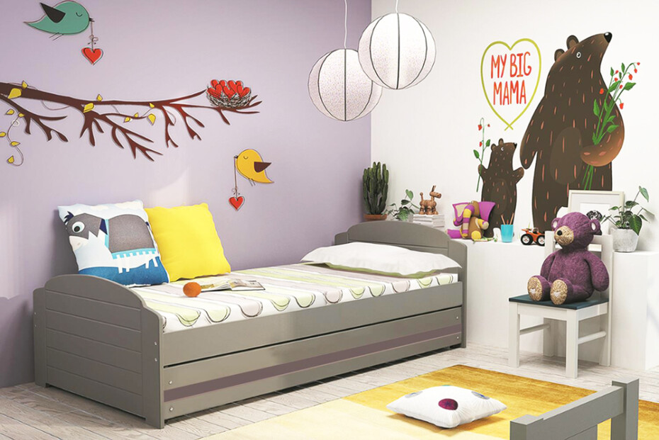 BMS Dětská postel LILI | grafit 90 x 200 cm Barva: Grafit - bílá - main (1)