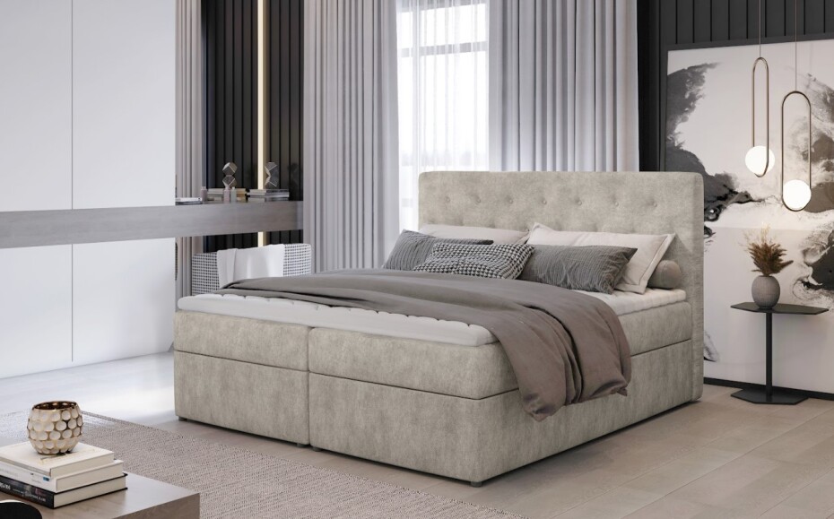 Artelta Manželská postel LOREE Boxspring | 140 x 200 cm Barva: Monolith 37 - main (2)