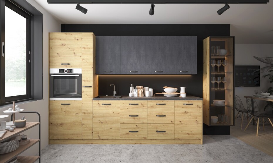 ArtExt Kuchyňská skříňka spodní SILVER | D11 80 Barva korpusu: Grey - main (3)