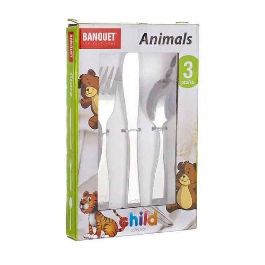 Banquet Sada dětských příborů ANIMALS, 3 ks - main (1)