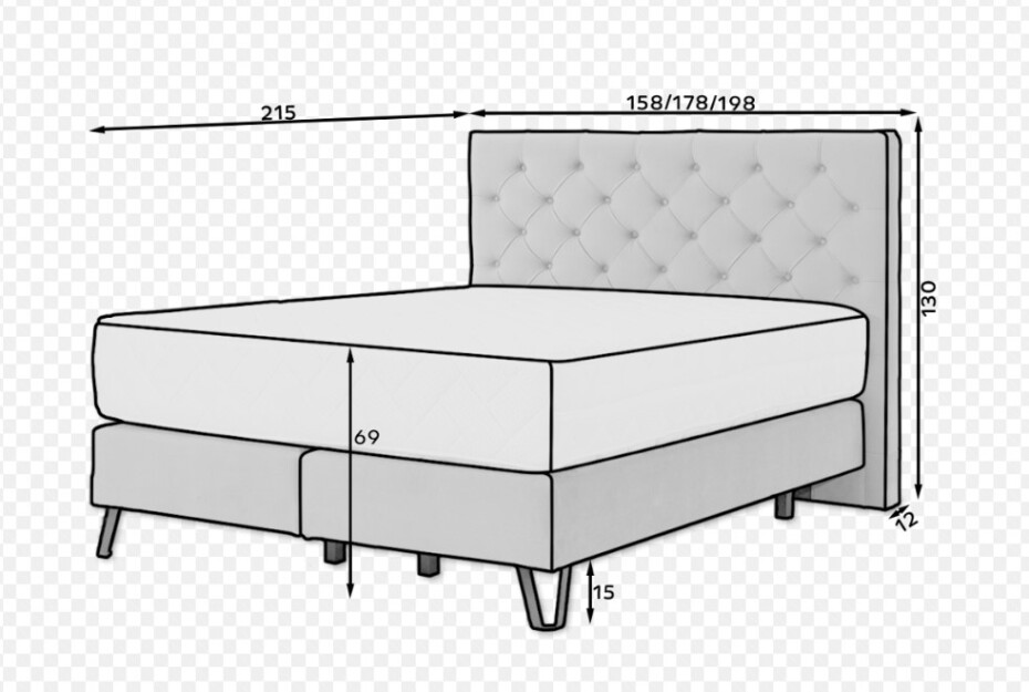 Artelta Manželská postel CORTINA Boxspring | 140 x 200 cm Barva: Loco 35 - main (8)