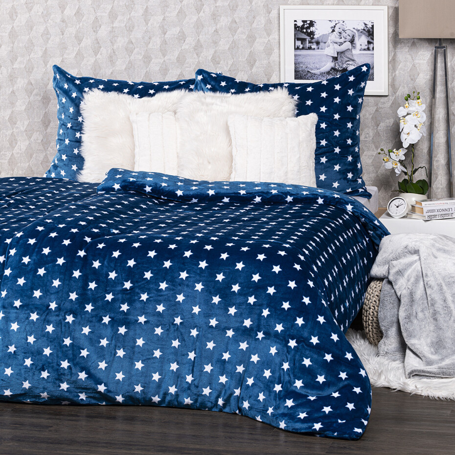 4Home povlečení mikroflanel Stars modrá, 140 x 220 cm, 70 x 90 cm - main (4)