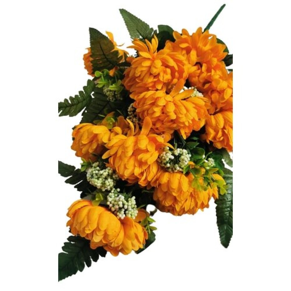 Umělá dekorativní  kytice Chryzantéma, oranžová, výška 60 cm - main (1)