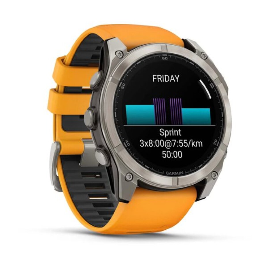 Garmin Fenix® 8 – 51 mm, AMOLED Sapphire, Titanium s Orange/Graphite silikonovým řemínkem 010-02905-11 - main (2)