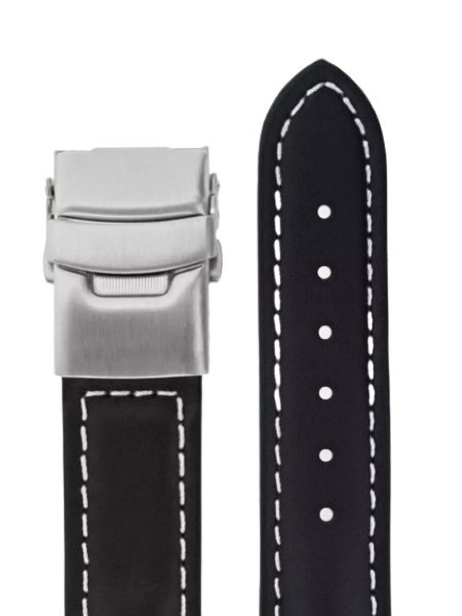 Kožený řemínek Junkers XL 22mm - černý/překlápěcí spona - main (1)