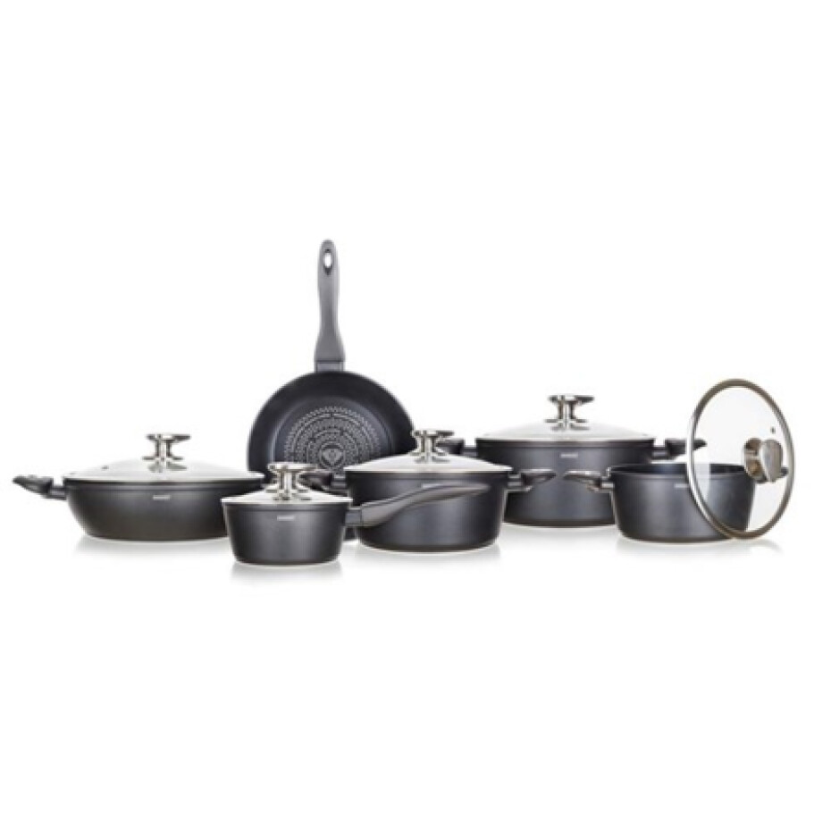Banquet Sada nádobí s nepřilnavým povrchem Diamon Matte Grey, 11 ks - main (0)