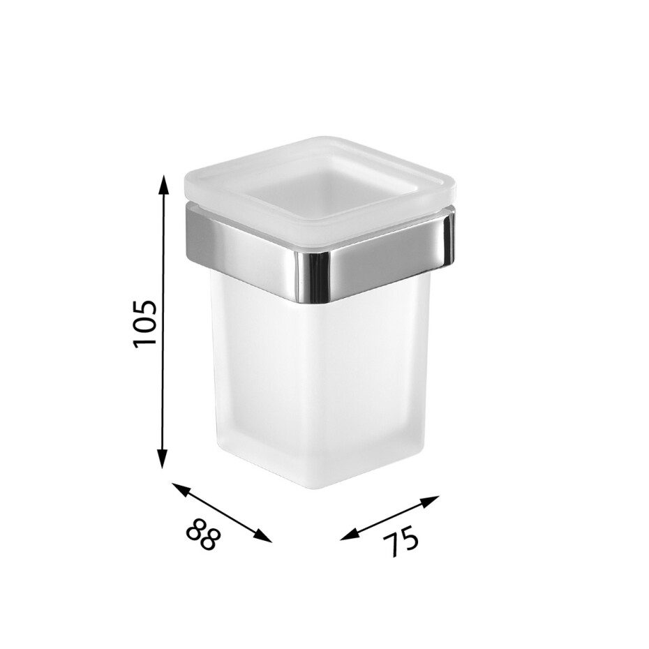 GEDY A81013 Samoa sklenka, mléčné sklo/chrom - main (3)