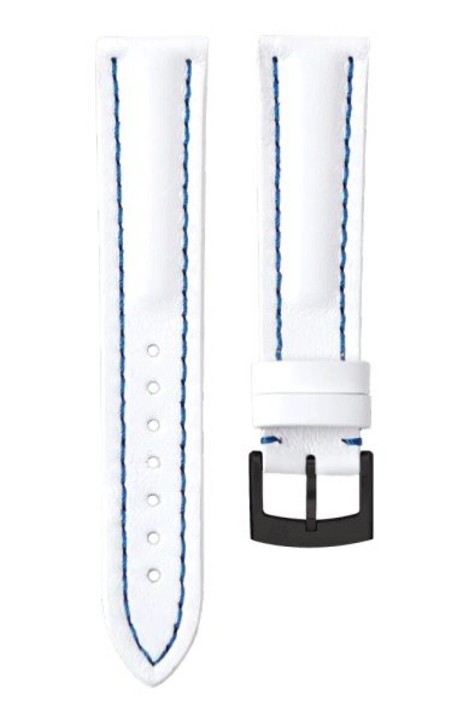 Kožený řemínek Biatec | Bílý z teletiny - 20 mm - Bez spony - main (3)