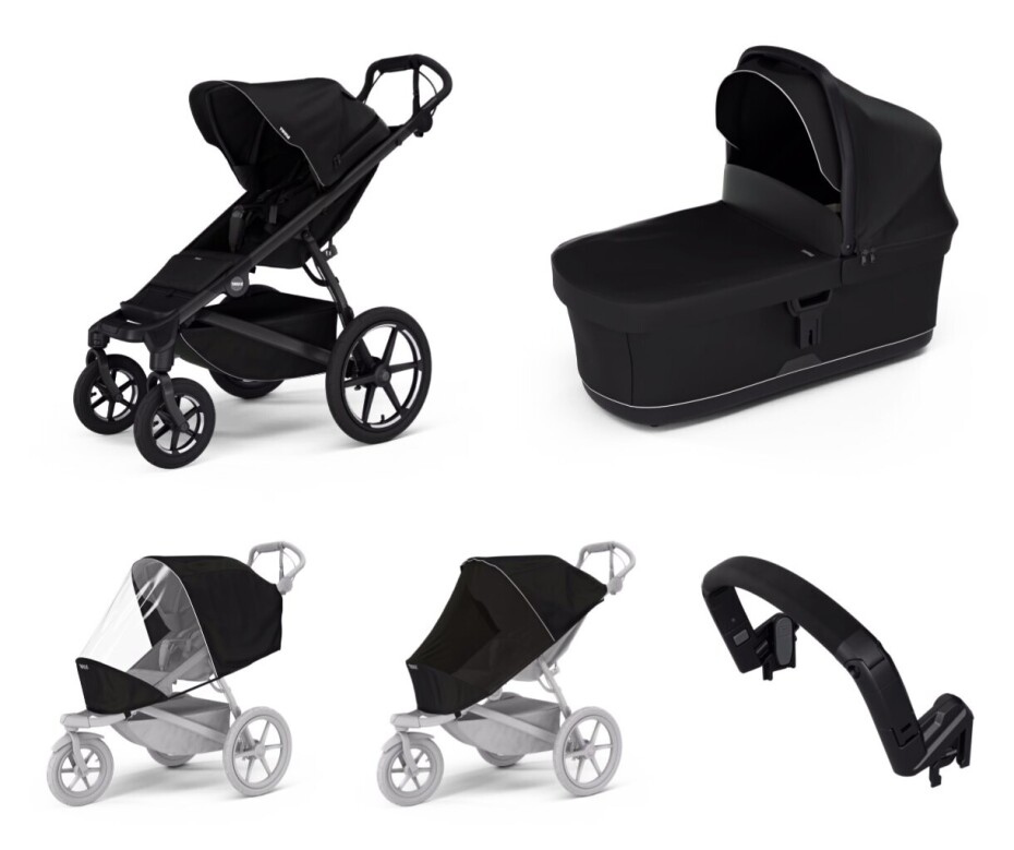 Městský kočárek Thule Urban Glide 4-wheel Black + korbička Black AKČNÍ SET 5V1 - main (0)