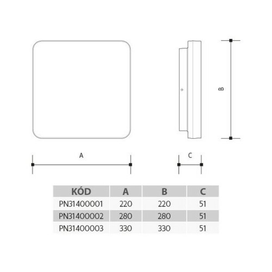 Panlux Přisazené LED svítidlo Adam, 33 x 33 cm, IP54 - main (4)