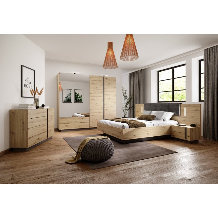ArtLas Komoda ARTENS 138 1D4S | dub artisan/grafit - main (1)