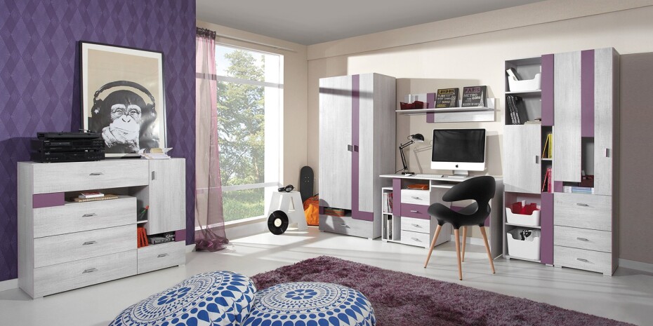 Meblar Šatní skříň NEXT NX3 Barva: Fialová - main (5)