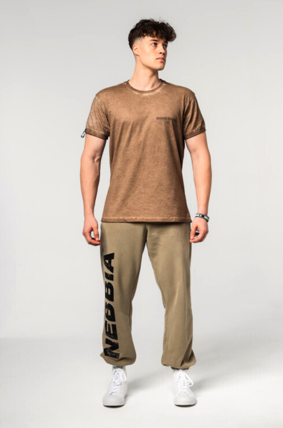 Pánské tepláky Nebbia  Gym Sweatpants Baggy Style GYM BRO Green XL - main (2)