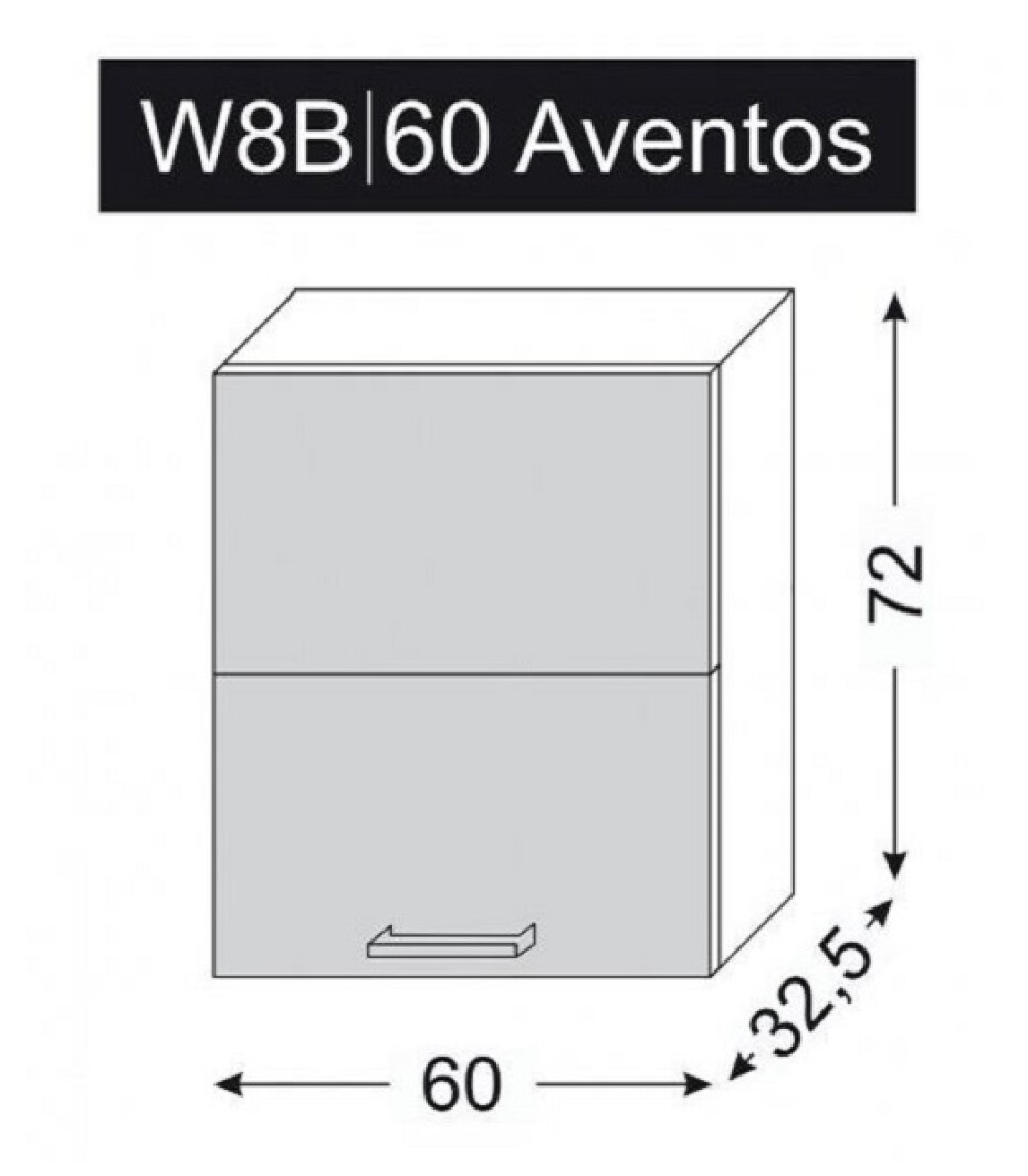 ArtExt Kuchyňská skříňka horní FLORENCE lesk | W8B 60 Aventos Barva korpusu: Černá - main (25)