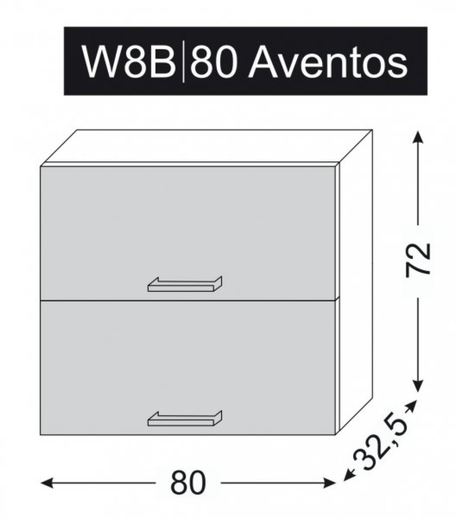 ArtExt Vrchní kuchyňská skříňka Napoli W8B / 80 AVENTOS POVRCHOVÁ ÚPRAVA DVÍŘEK: MAT, BAREVNÉ PROVEDENÍ KORPUSU: GREY - main (6)
