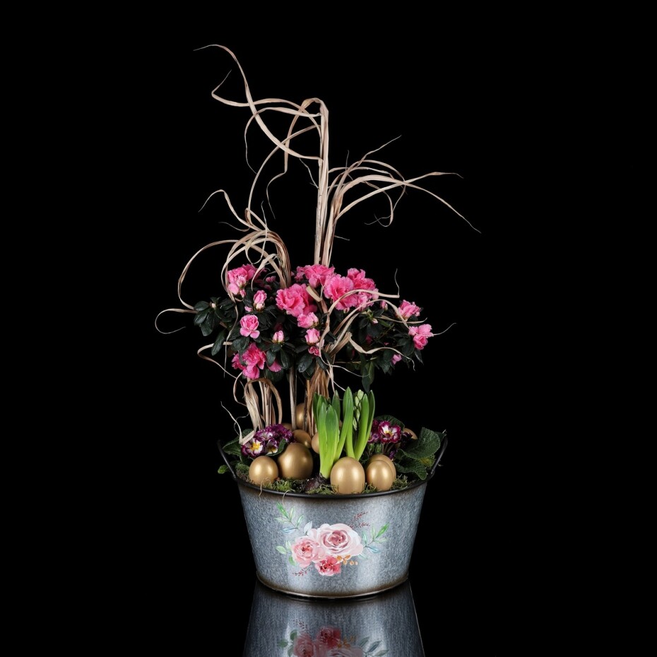 Sada obalů na květiny Růže, 2 ks, 2 velikosti, kov, 33 x 18 x 33 cm - main (4)