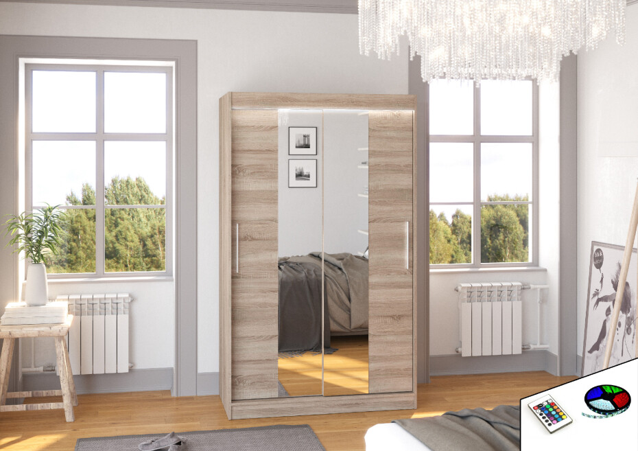 ArtAdrk Šatní skříň SANTOS | 120 cm Barva: Bílá - main (5)