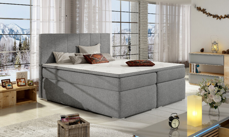 Artelta Manželská postel BOLERO Boxspring | 160 x 200 cm Bolero barva: Sawana 14, Bolero rozměr: 160x200 cm - main (4)
