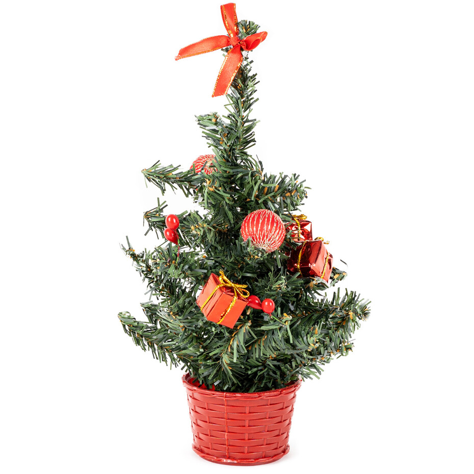 Vánoční stromek s mašlí červená, 25 cm - main (0)