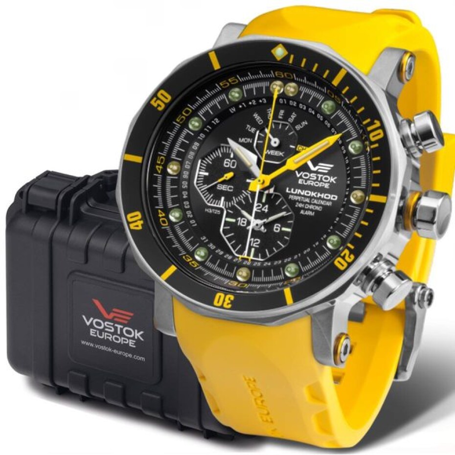 Vostok Europe Lunochod-2 Multifuncional Line YM86/620A505 - Černý silikonový řemínek - main (14)