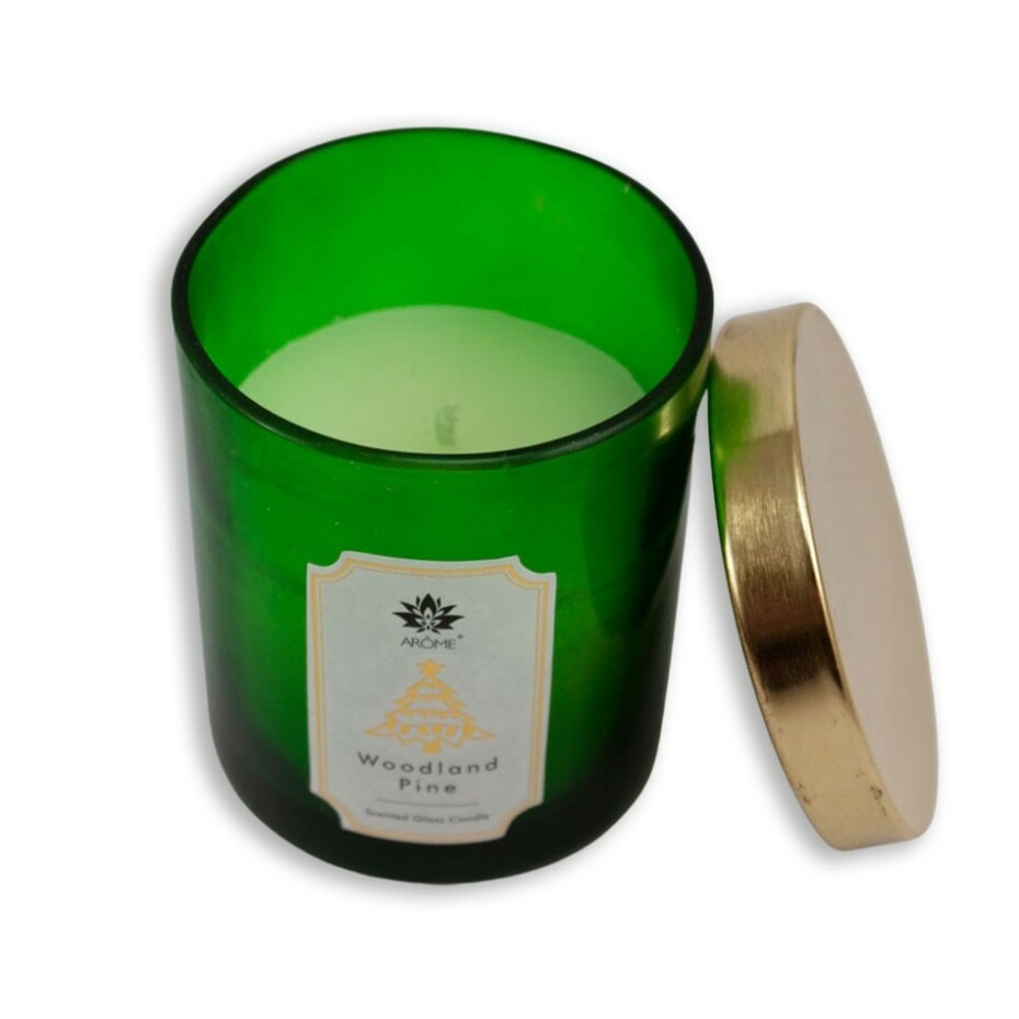 AromeSvíčka v barevném skle s víčkem, Woodland Pine, 125 g - main (1)