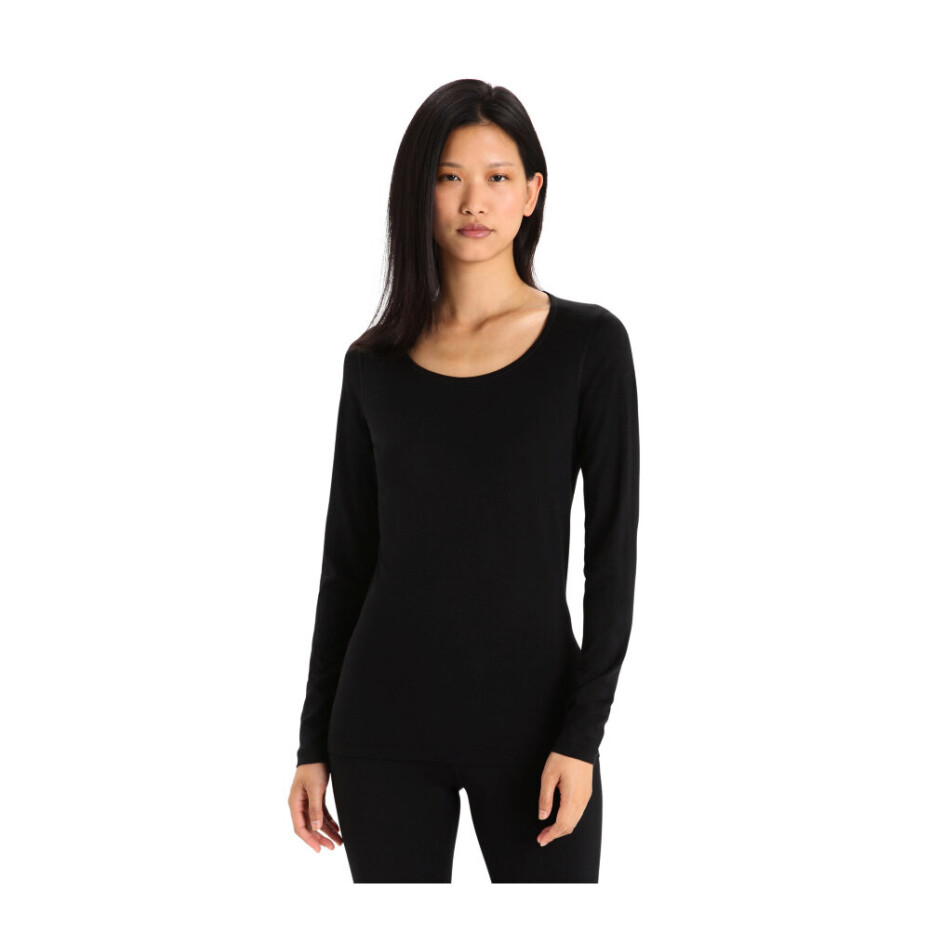 Dámské tričko Icebreaker Merino 200 Oasis LS Scoop Black M - main (2)