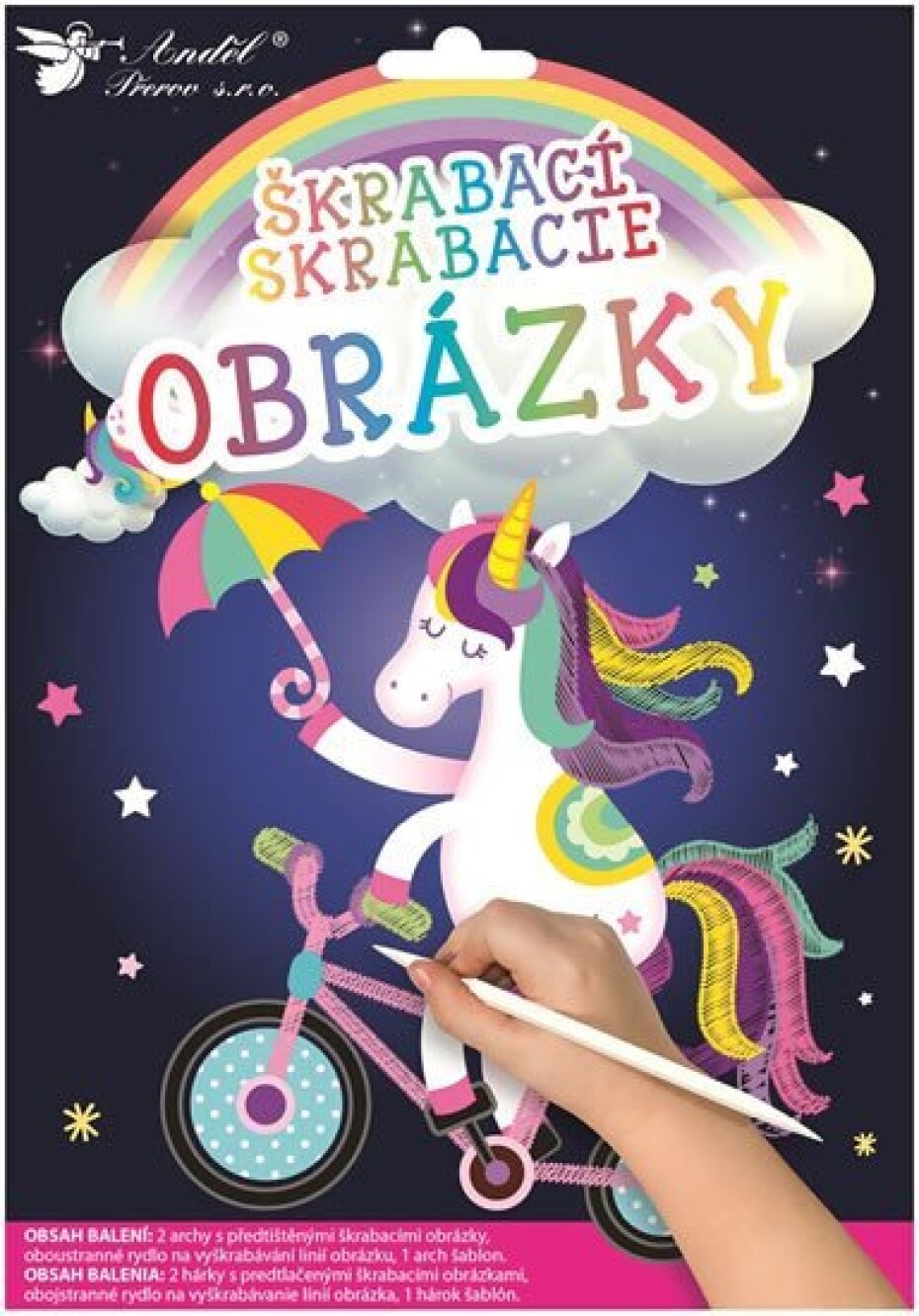 Vyškrabávací obrázky - Jednorožec 16,5 x 21 cm (2 ks) - main (0)