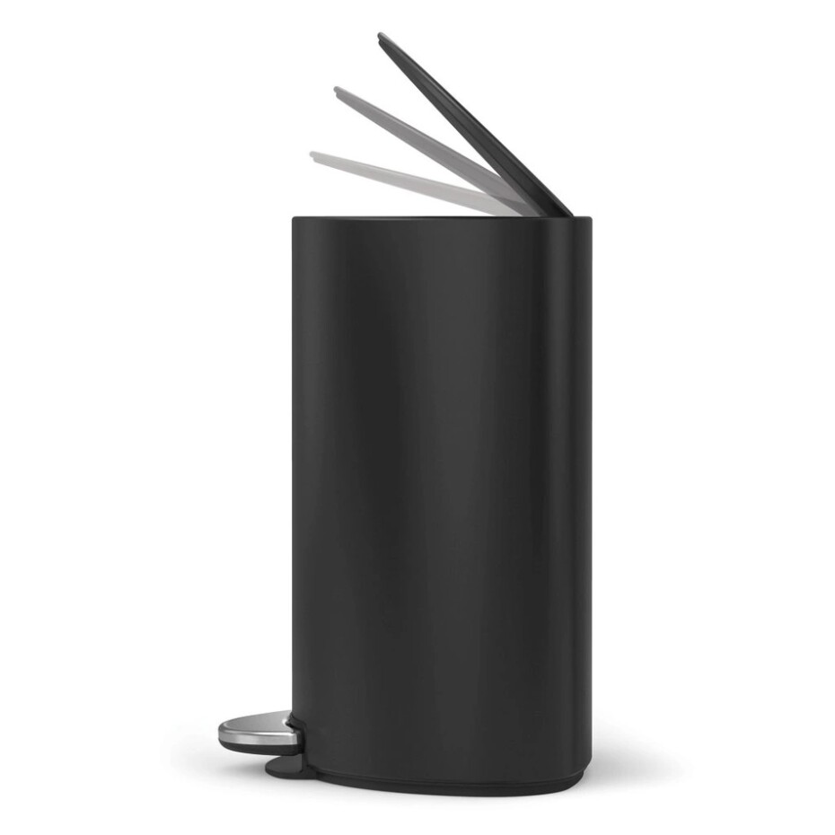 Simplehuman Pedálový odpadkový koš 6 l, půlkulatý, černá matná ocel, plast - main (3)