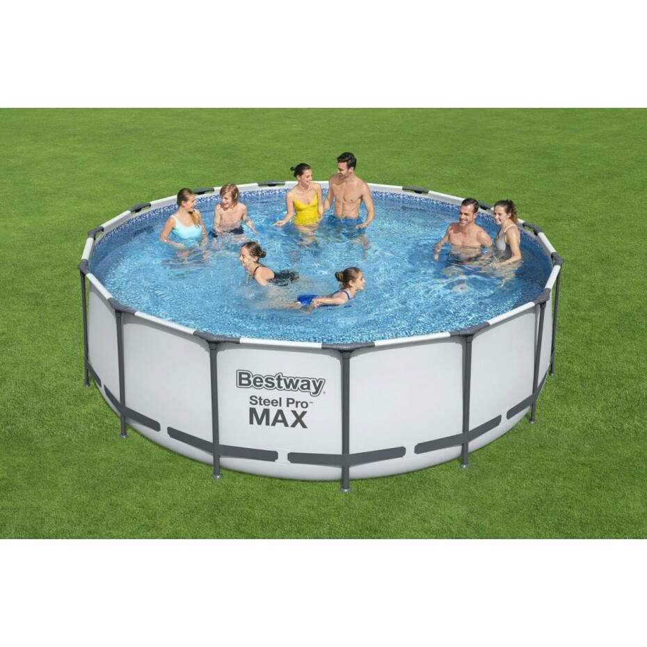 Bestway Kulatý nadzemní bazén Steel Pro MAX s kartušovou filtrací, schůdky a plachtou - main (3)