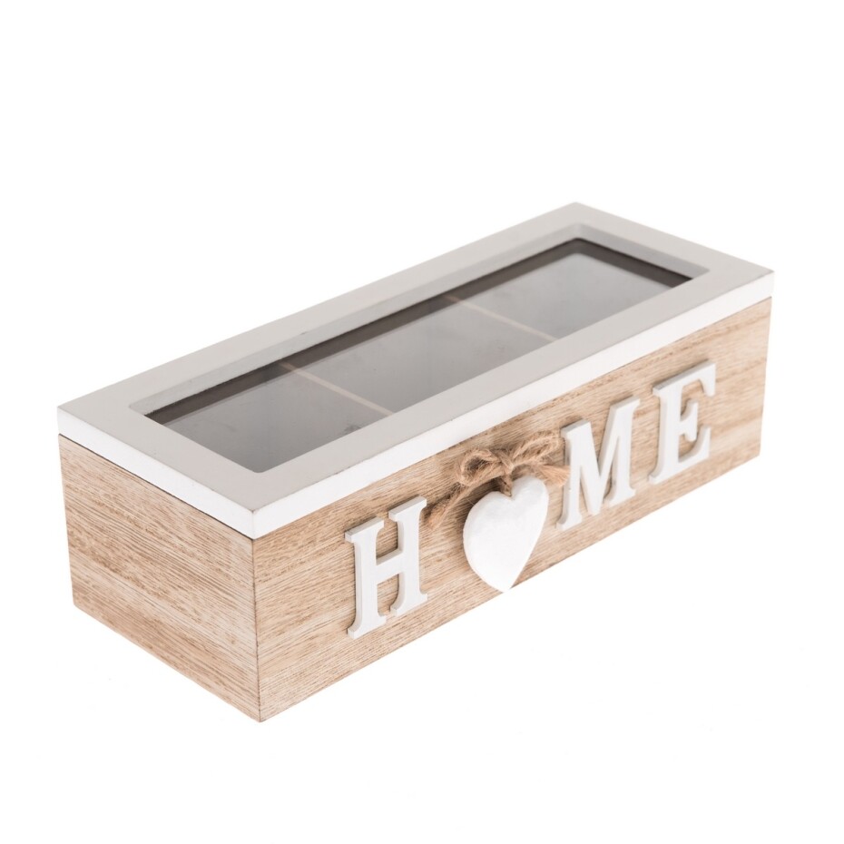 Dřevěný dekorační box Heart in home, 23 x 10 x 8,5 cm - main (0)