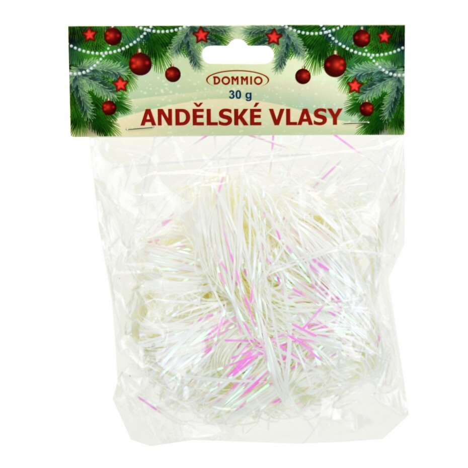 Vánoční dekorace Andělské vlasy 30 g, bílá, laser efekt - main (0)