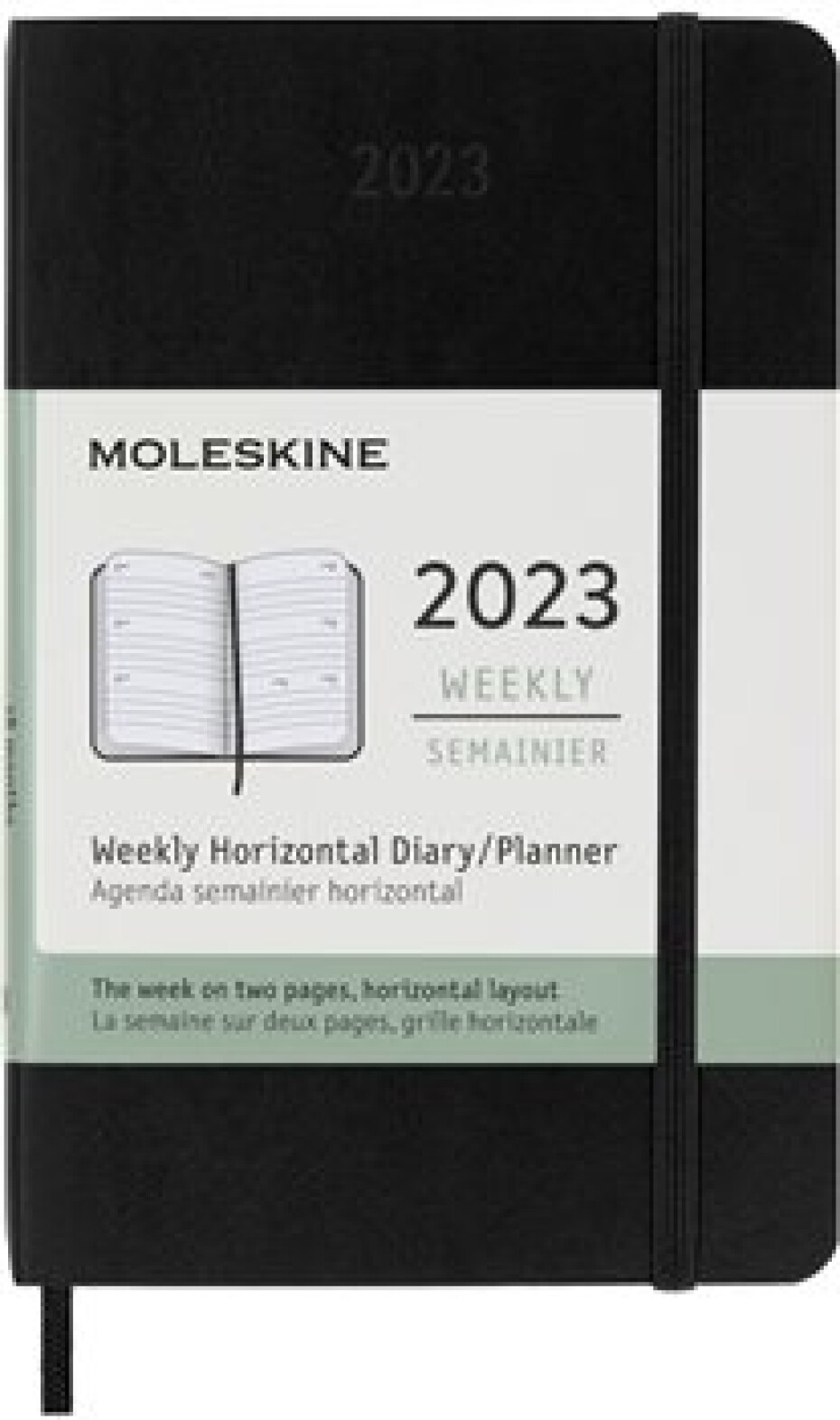 Horizontální týdenní diář Moleskine 2023 měkký černý S - main (0)