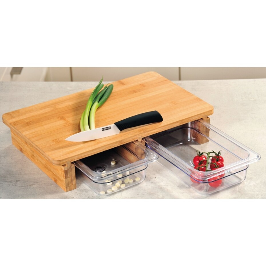Kesper 58353 Krájecí prkénko s odkládacími miskami, 41 x 26,5 x 8 cm - main (1)