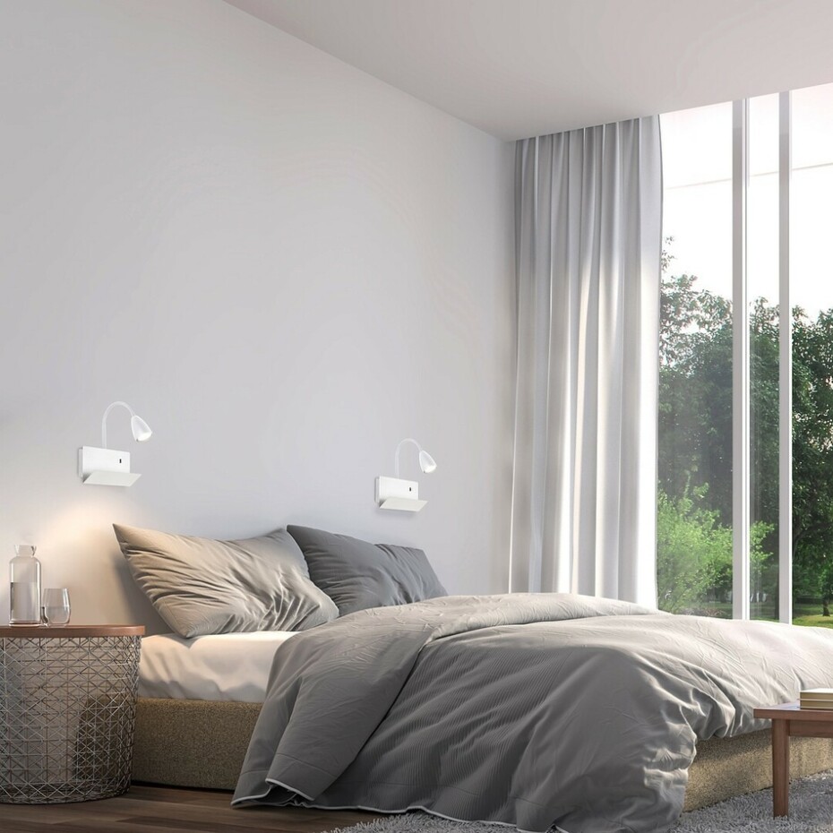 Rabalux 71090 nástěnná lampa s odkládacím prostorem Tacito, bílá - main (1)