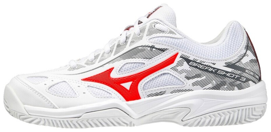 Dětská tenisová obuv Mizuno  Breakshot 3 CC White/IgnititonRed  EUR 32,5 - main (0)