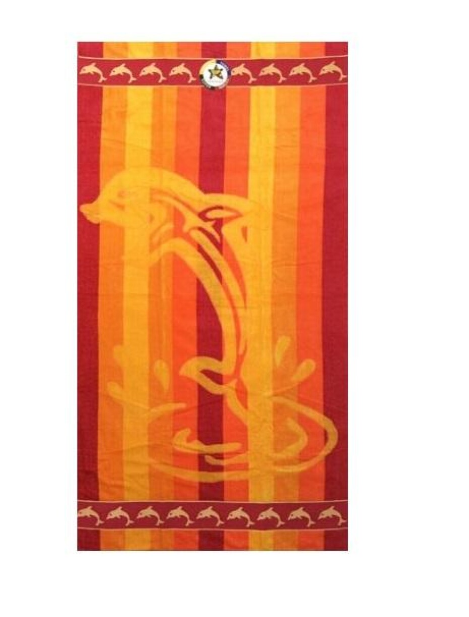 Oboustranná plážová osuška Lovely Home Dolphin Stripe oranžová - main (0)