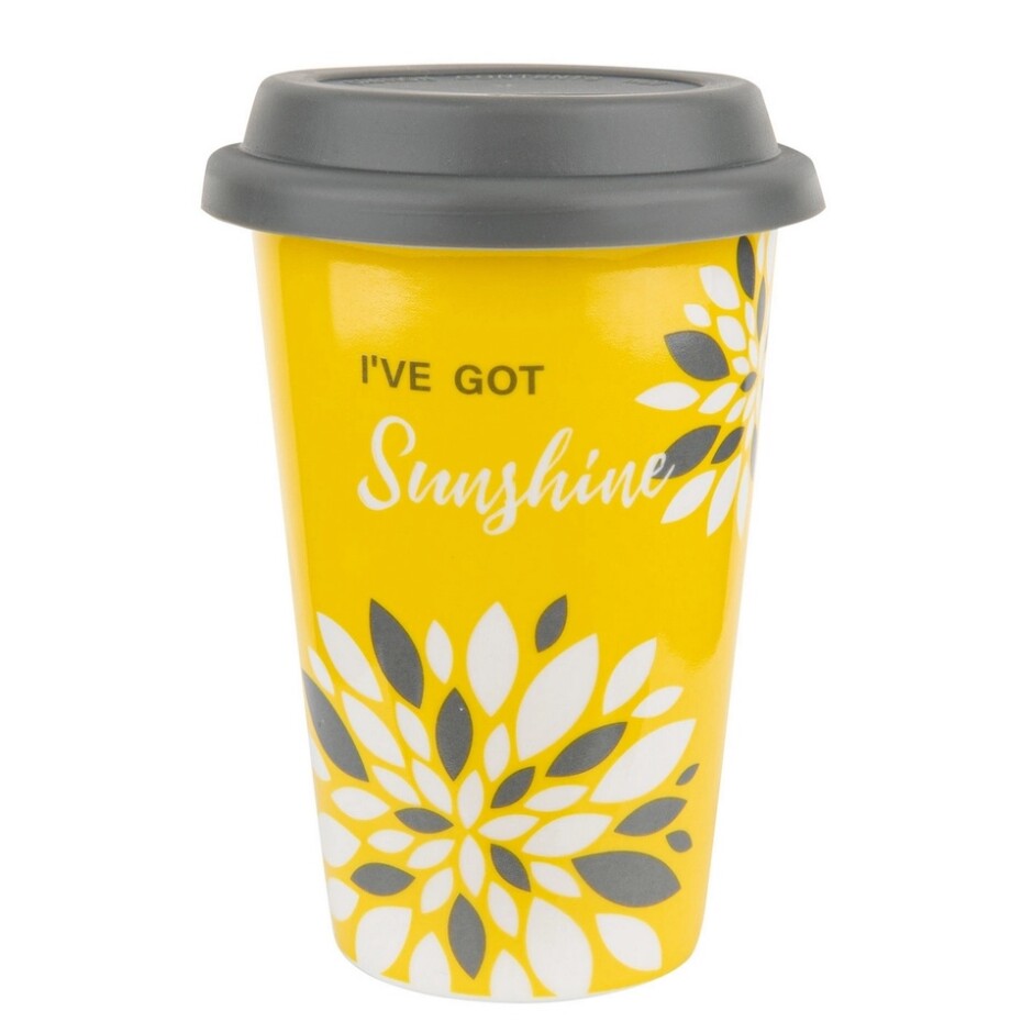 Florina Porcelánový hrnek se silikonovým víčkem Sunshine, 380 ml - main (1)