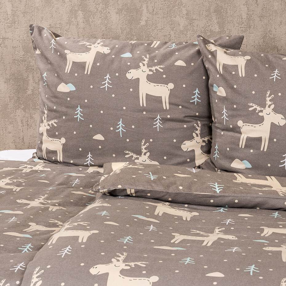 4Home Flanelové povlečení Happy reindeer, 140 x 200 cm, 70 x 90 cm - main (2)