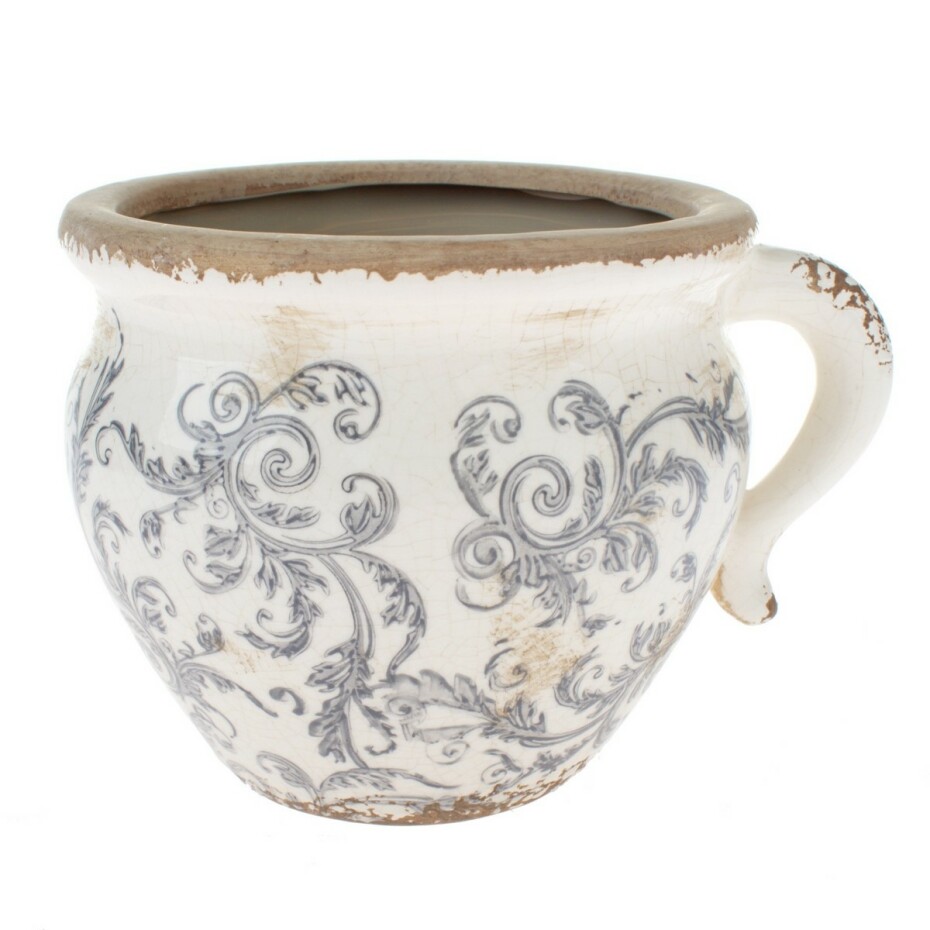 Keramický obal na květináč Vintage Pompei, 20 x 14,5 x 16,5 cm - main (0)