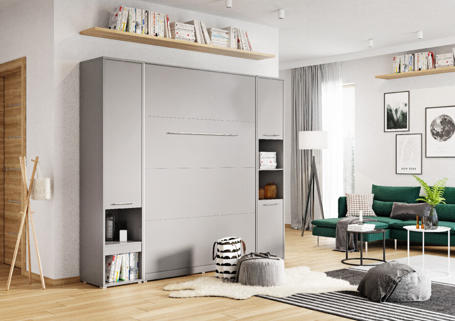 Dig-net nábytek Sklápěcí postel Lenart Concept PRO CP-02 | 120 x 200 cm Barva: CP-02p bílý lesk / bílá - main (2)