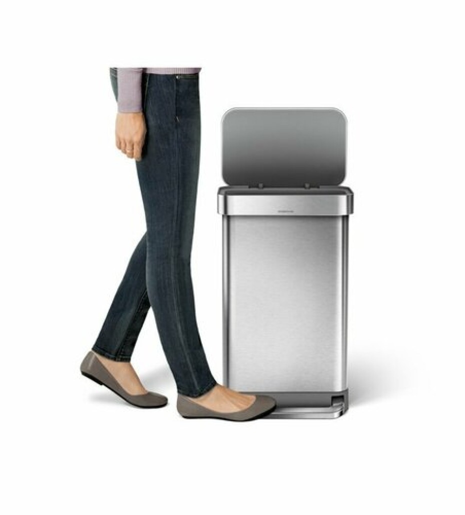 Pedálový odpadkový koš Simplehuman – 45 l, matná ocel, FPP, kapsa na sáčky - main (2)