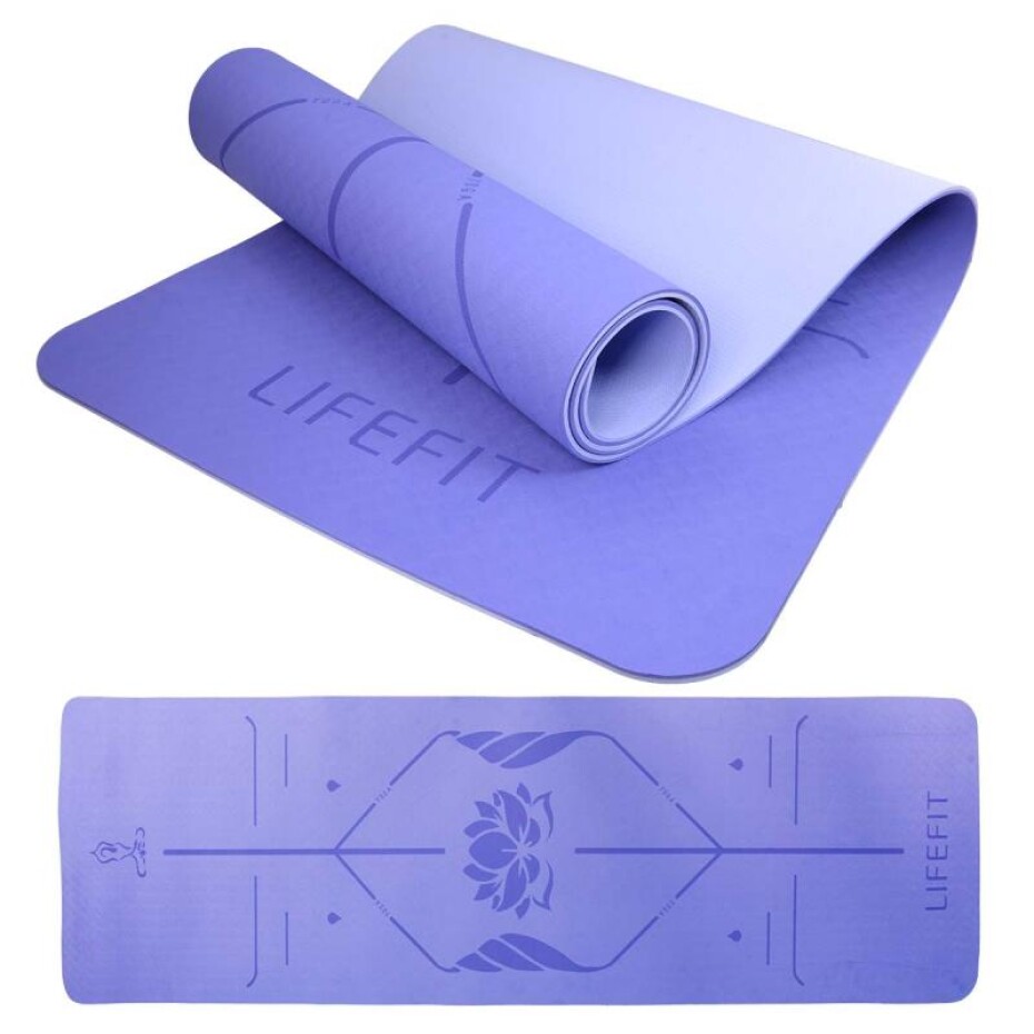 Lifefit Podložka Yoga MAT Lotos Duo 183x58x0,6cm modrá - main (0)