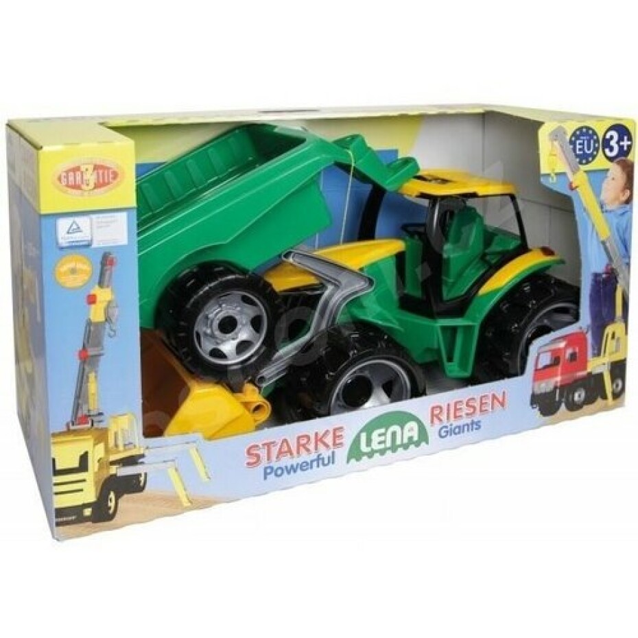 Lena Traktor se lžící 60cm a přívěsem 45cm plast v krabici - main (1)